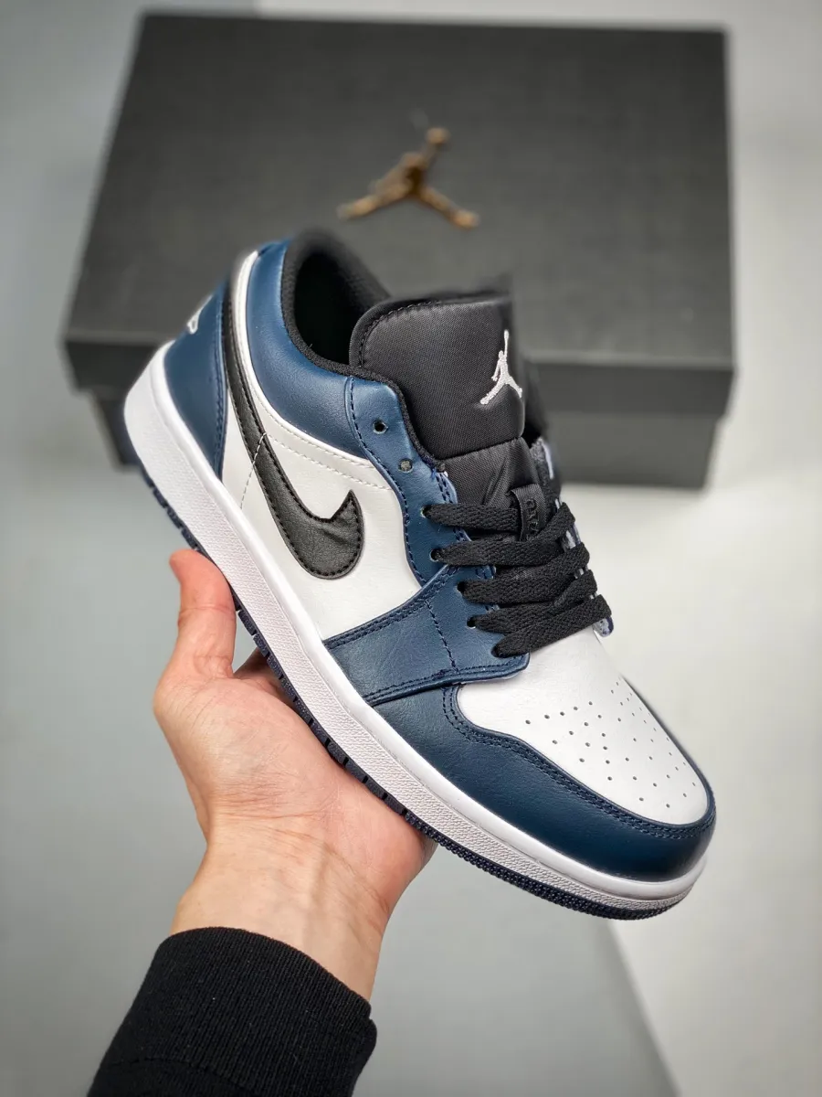 Air Jordan 1 Low White/Dark Teal-Black #air jordan 1 low dark teal