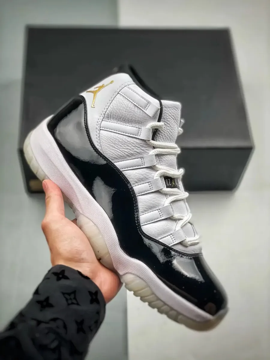 Gold And Black Jordan 11 / Air Jordan 11 DMP 2023 Black/White/Metallic Gold CT8012-170