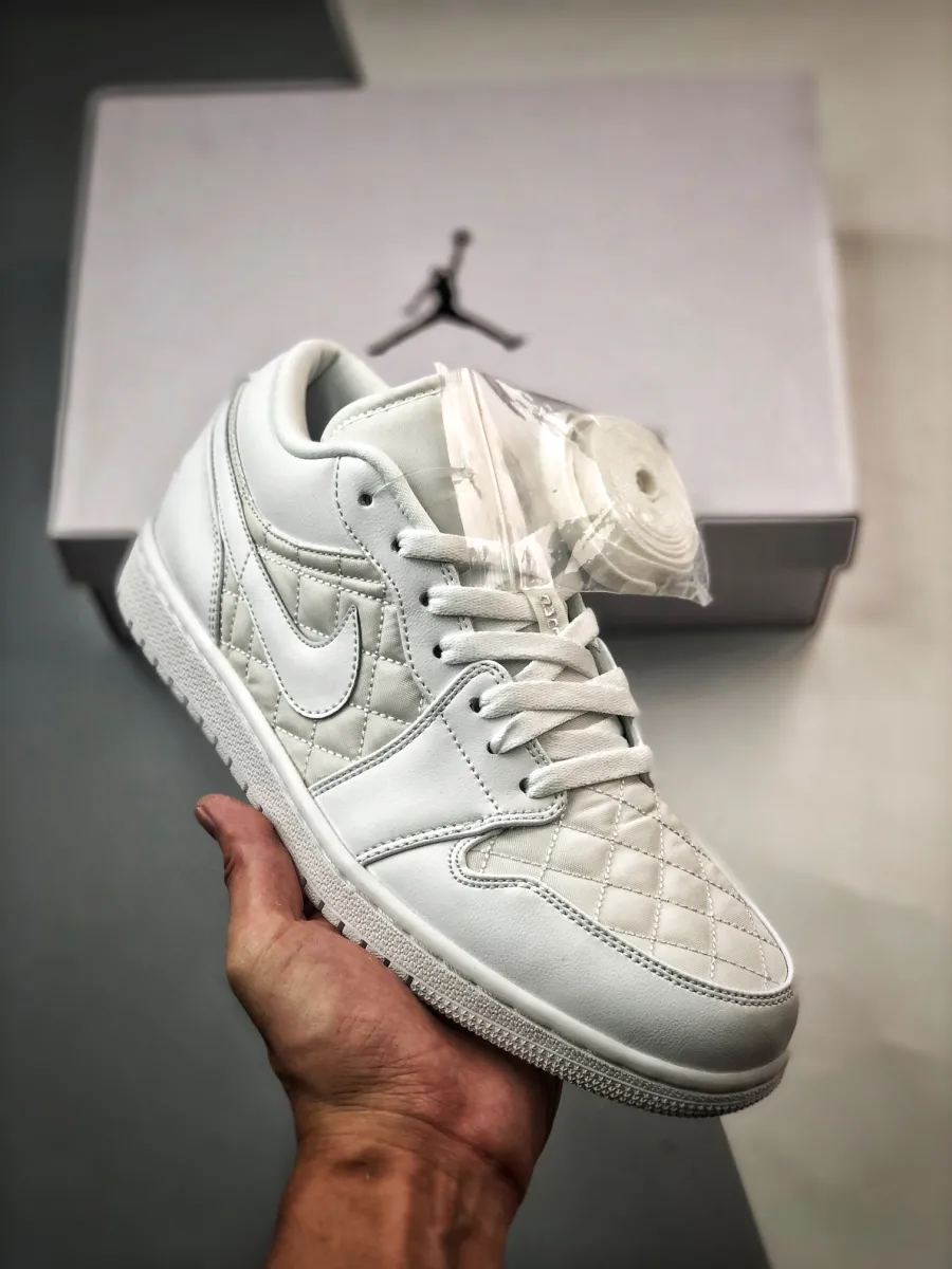 Air Jordan 1 Low Quilted "Triple White" DB6480-100