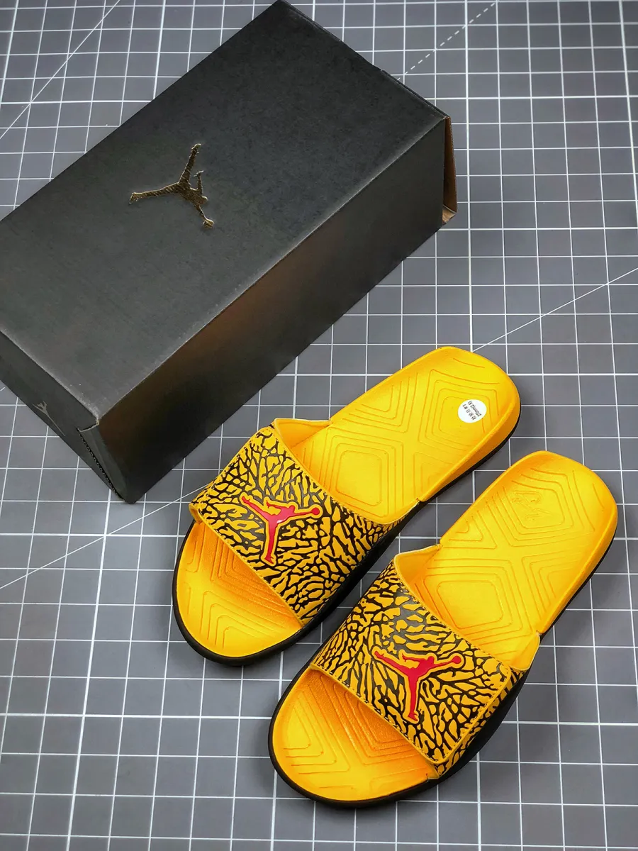 Air Jordan Hydro 7 Yellow Black Slippers BQ6290-706 New Releases