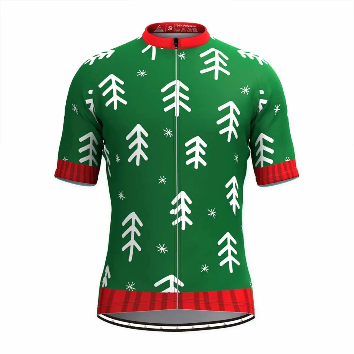 Ugly Christmas Sweater snowflake Cycling Jersey Green