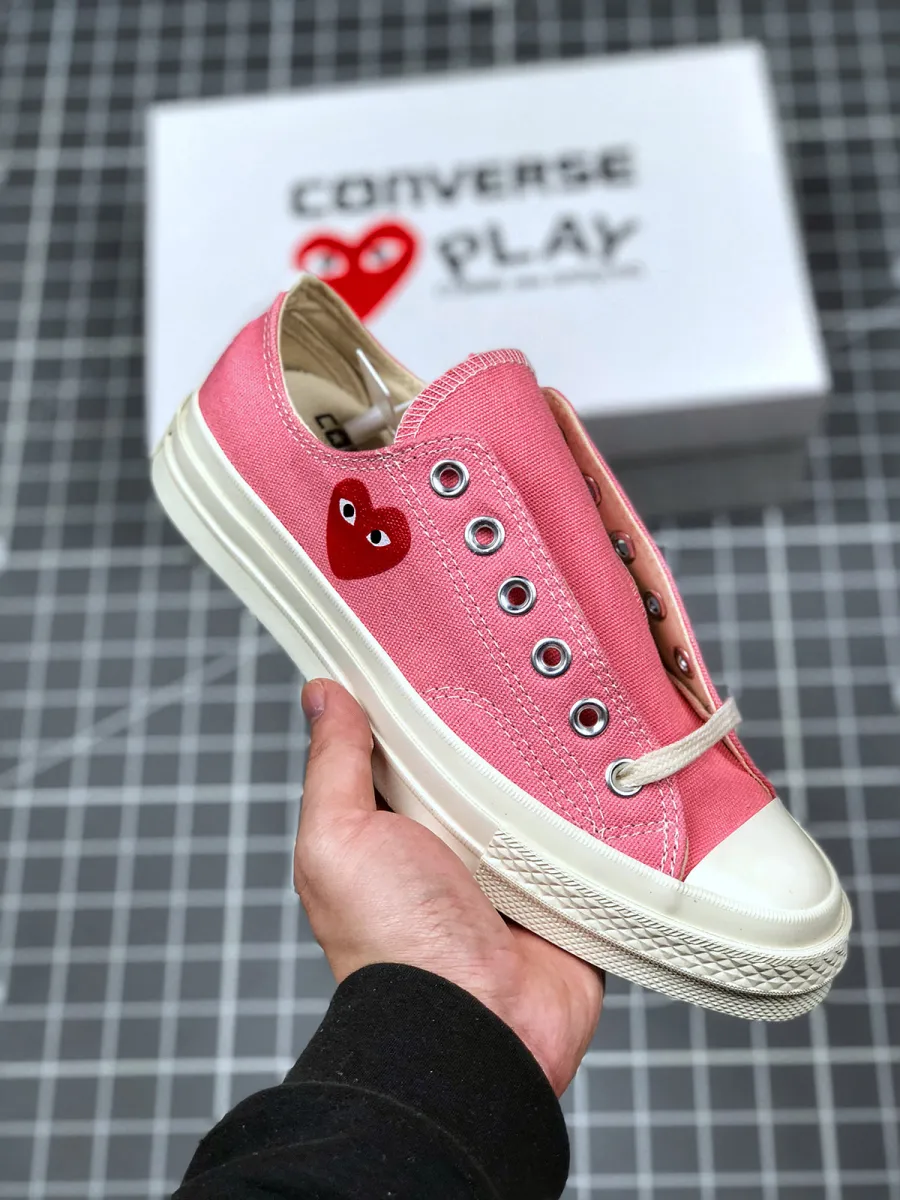 Kids Comme des Garcons Play Converse Chuck Taylor All Star 70 Low Pink 168304C #cdg converse pink low