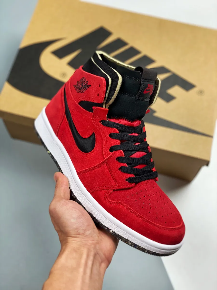 Jordan 1 High Zoom Crater Red Suede CT0978-600 #air jordan 1 high zoom comfort gym red