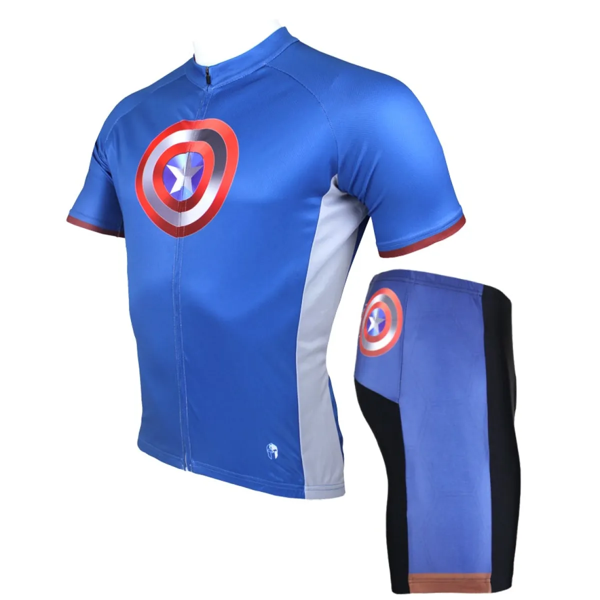 Marvel Comics Hero Short/Long-sleeve Cycling Jersey T-shirt Summer Spring Autumn Clothes Apparel Outdoor Sports Gear Leisure Biking Sportswear Captain American NO.040