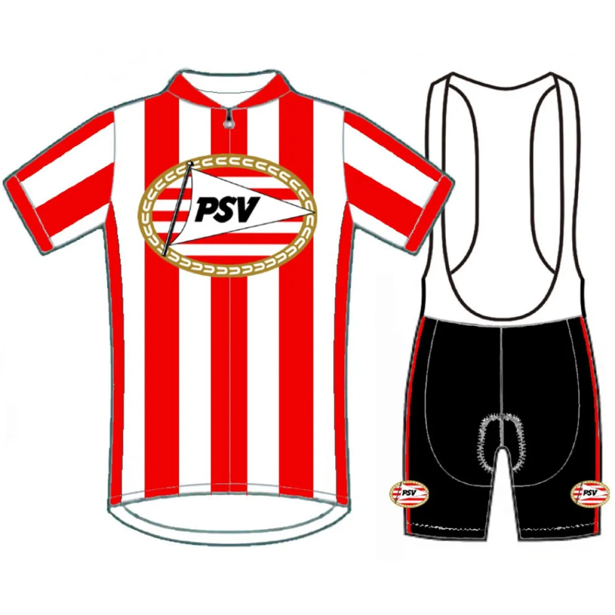 PSV Eindhoven Short Sleeve Cycling Jerseys and (bib) shorts
