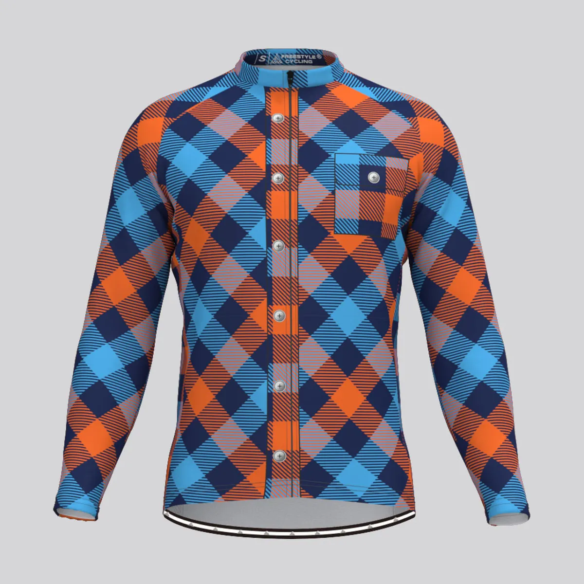 Plaid Checkered Shirt V12 Men's LS Cycling Jersey Restock