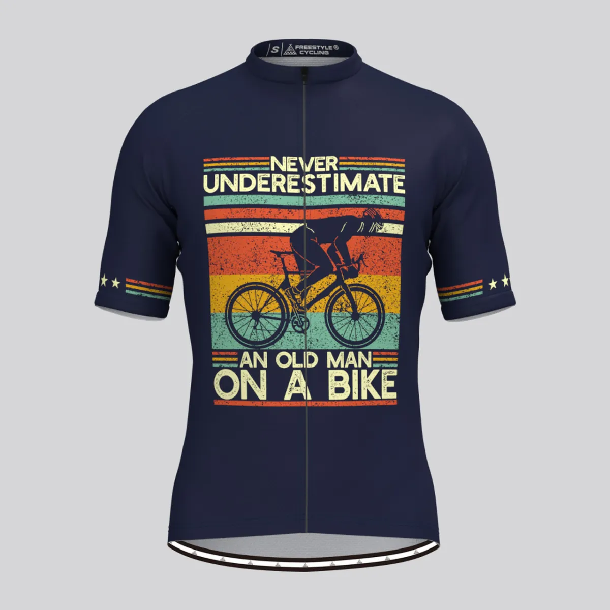 Men's Old Man Retro Cycling Jersey - Navy To Buy