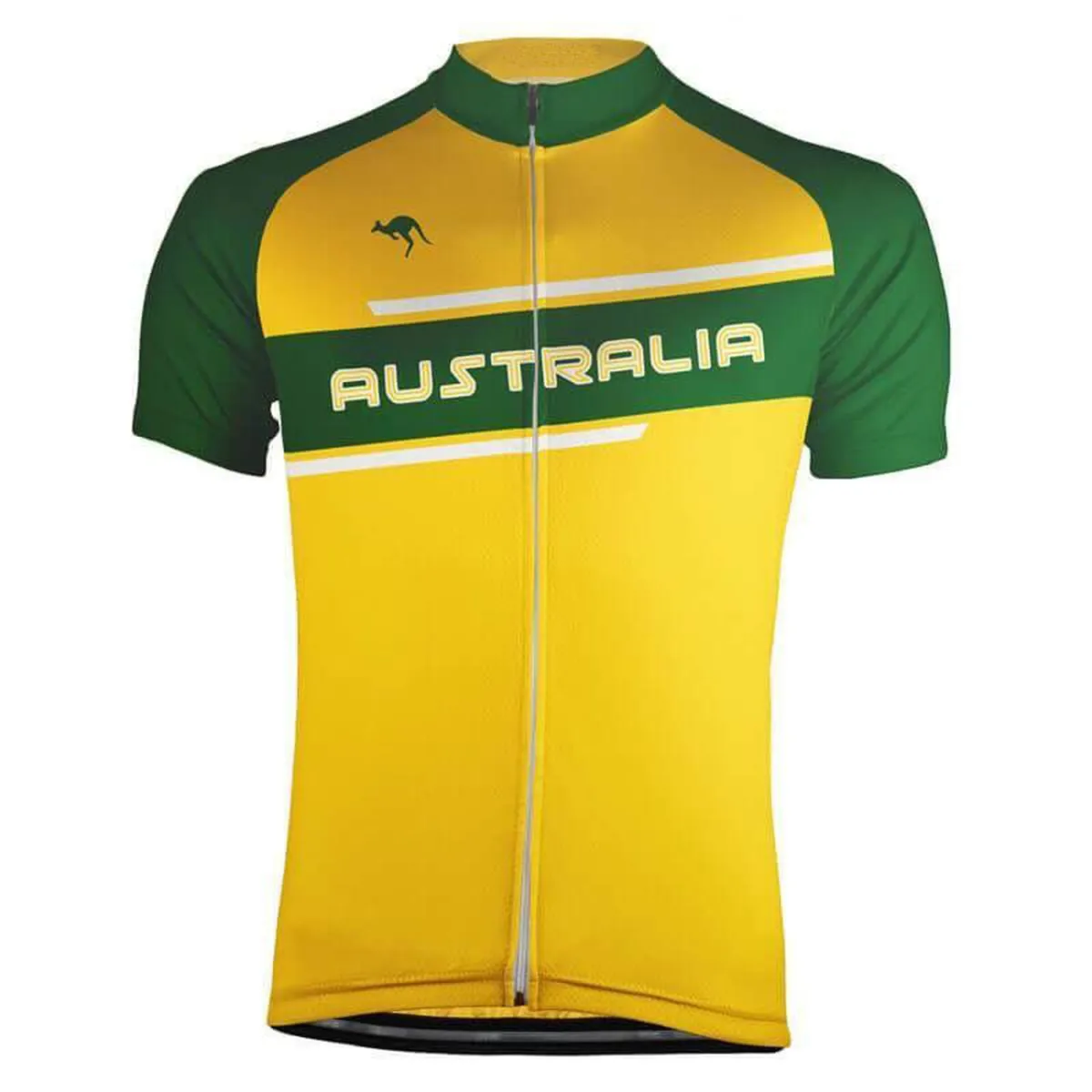 Australia Green Gold Stripe Men's Cycling Jersey Outlet