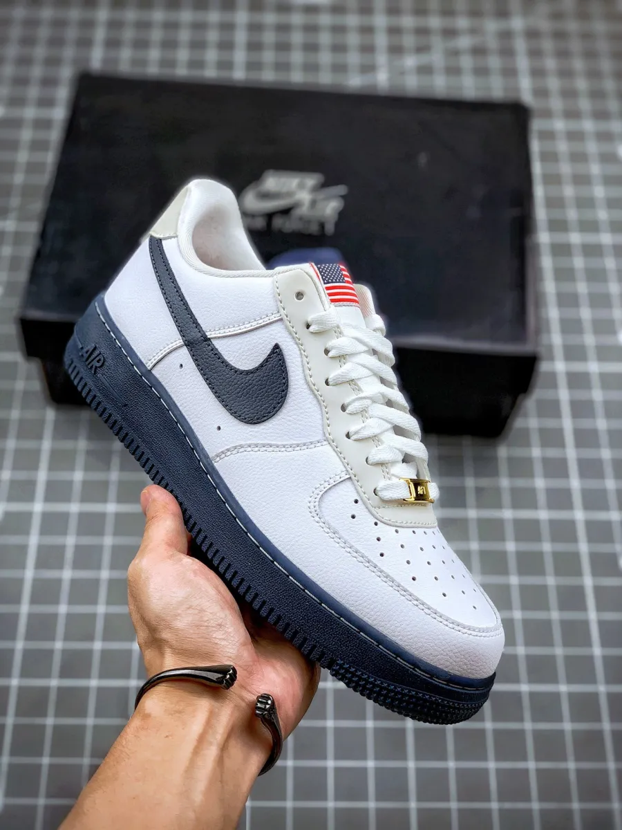 Nike Air Force 1 Low 'USA Flags' White/Sport Red-Metallic Gold-Obsidian / af1 obsidian red