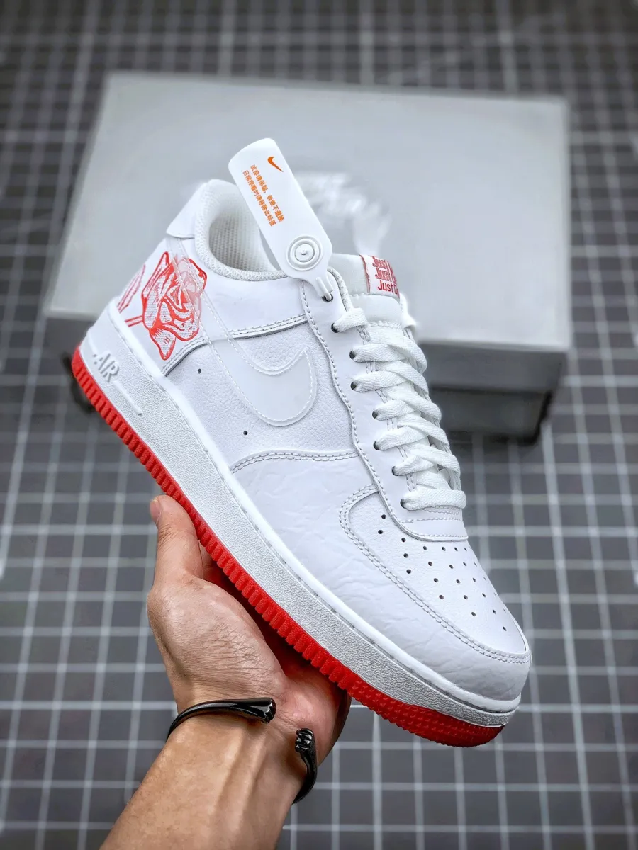 Nike Air Force 1 GS Rose White University Red For Womens CN8534-100 #air force 1 low white rose
