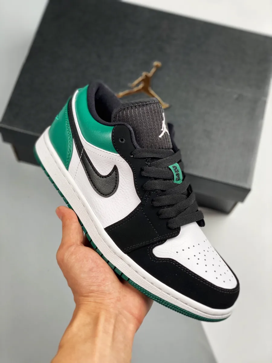Air Jordan 1 Low 'Mystic Green' AJ1 White/Black-Mystic - nike air jordan green
