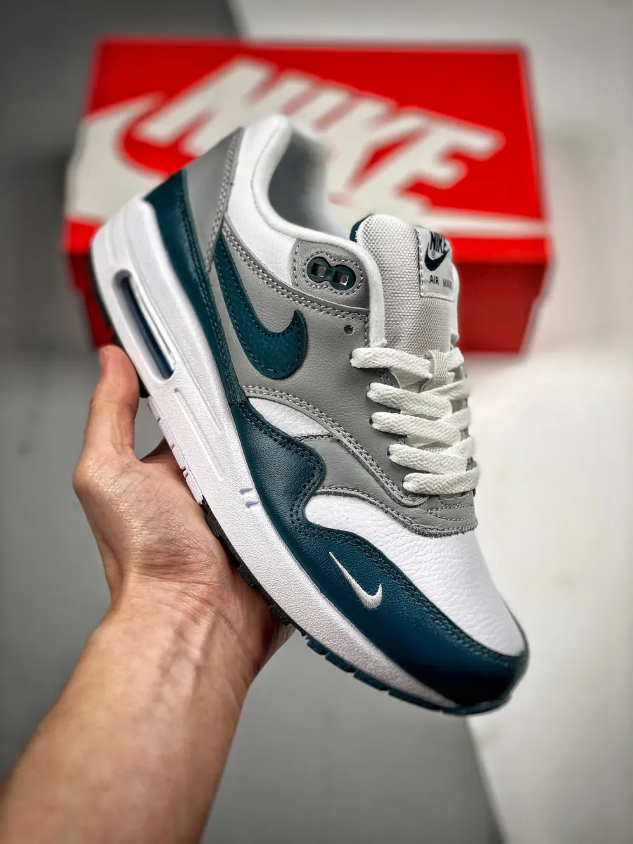 Nike Air Max 1 White/Dark Teal Green-Wolf Grey-Black / air max 1 dark teal green on feet