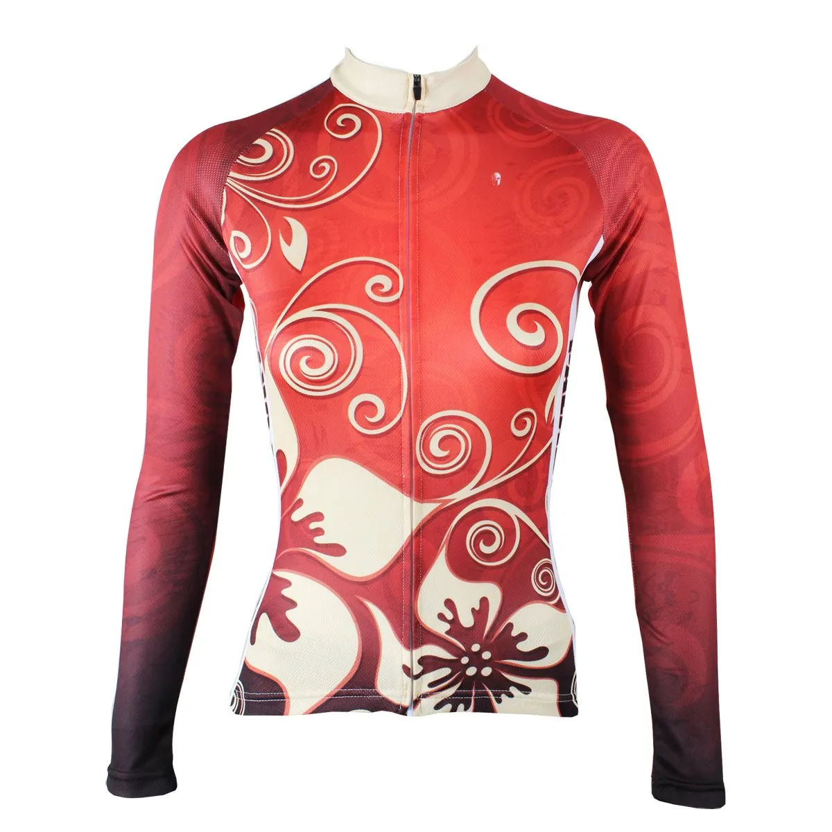 Women Biking Shirts Gold Flowers Red Woman's Cycling long-sleeve Jersey/Suit 318