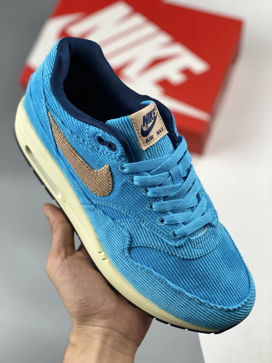 Nike Air Max 1 'Corduroy' Baltic Blue/Sesame-Gridiron-Sail - corduroy air max