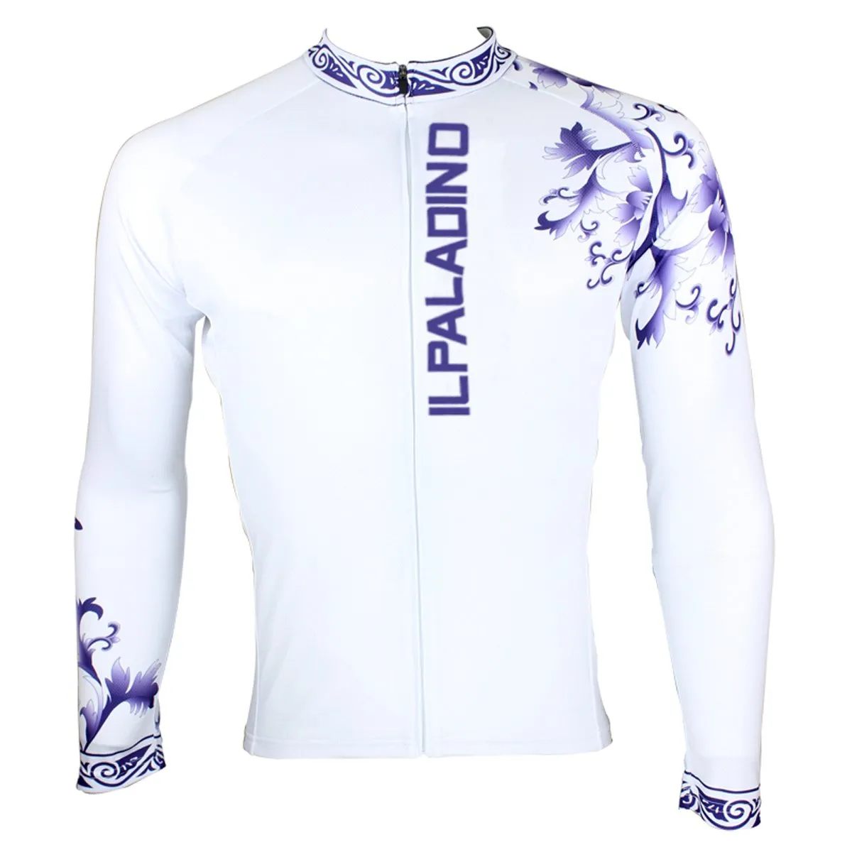 Purple Decorative Cool Graphic Arm Print Men's Cycling Long/Short-sleeve White Jerseys NO.024