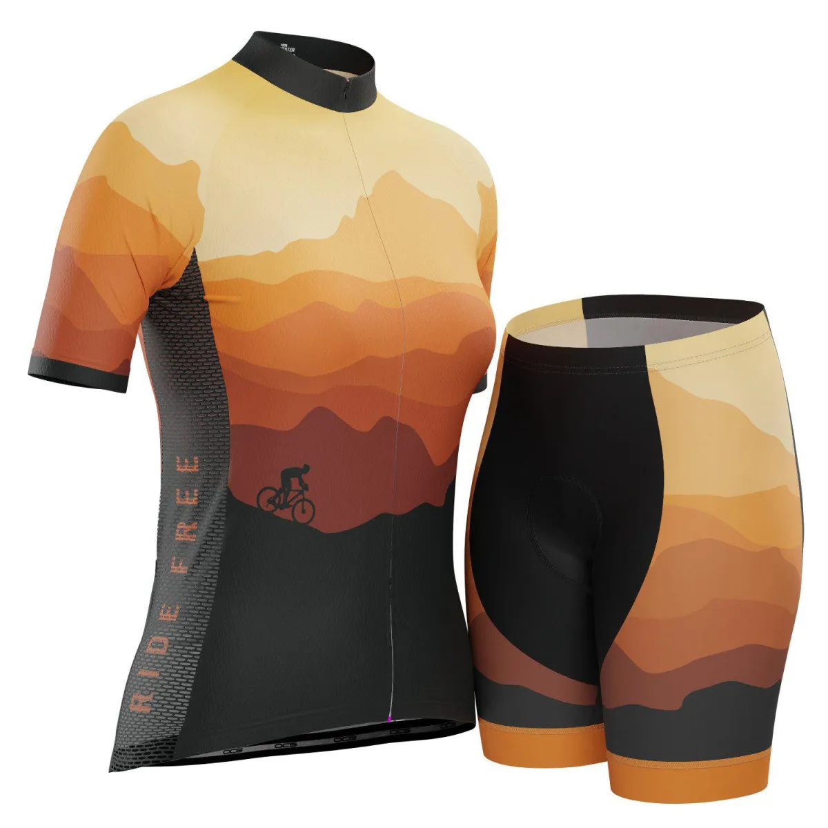 Women's Ride Free Sunset Short Sleeve Cycling Kit Brand New