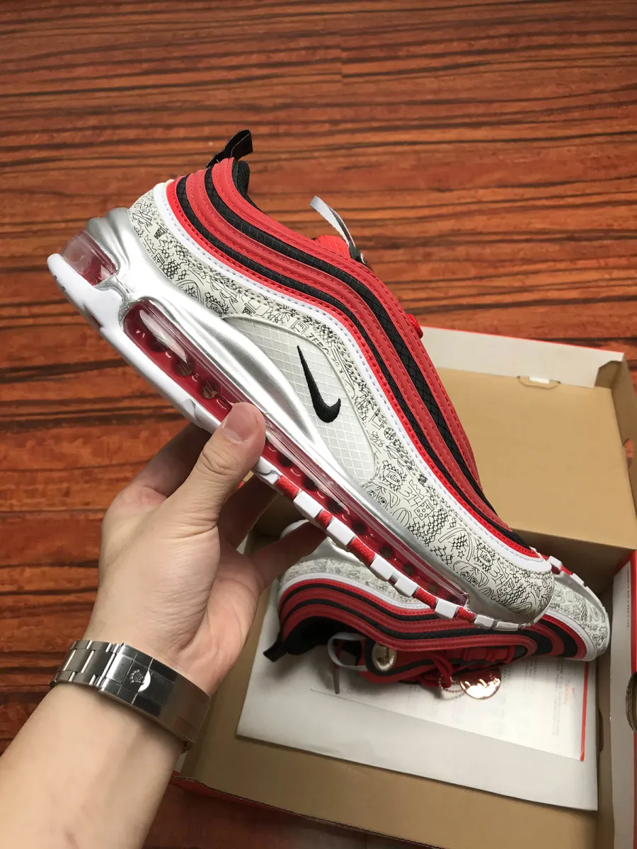 Jayson Tatum x Nike Air Max 97 White Black Red #jayson tatum air max