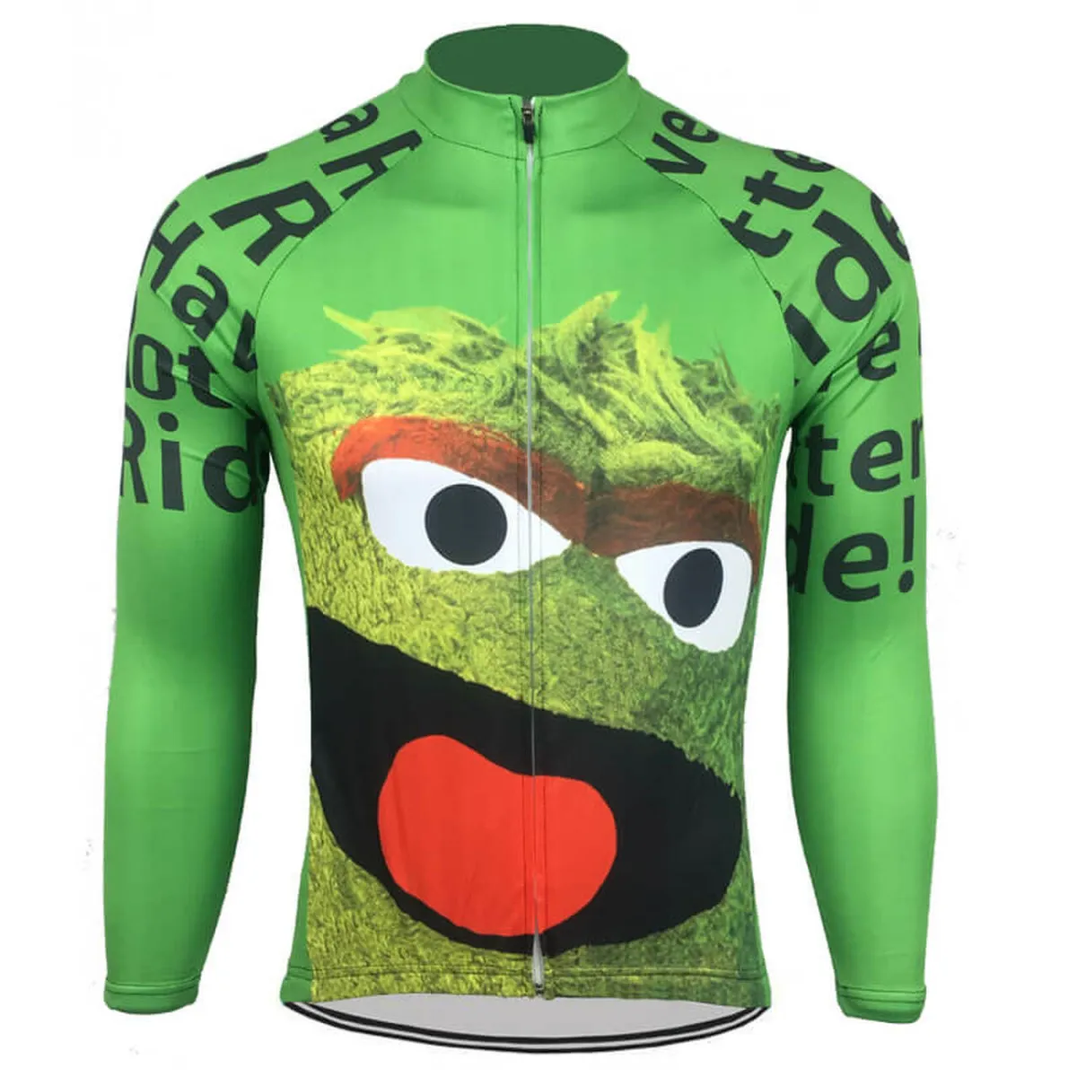 Oscar The Grouch Sesame Street Long Sleeve Men's Cycling Jersey