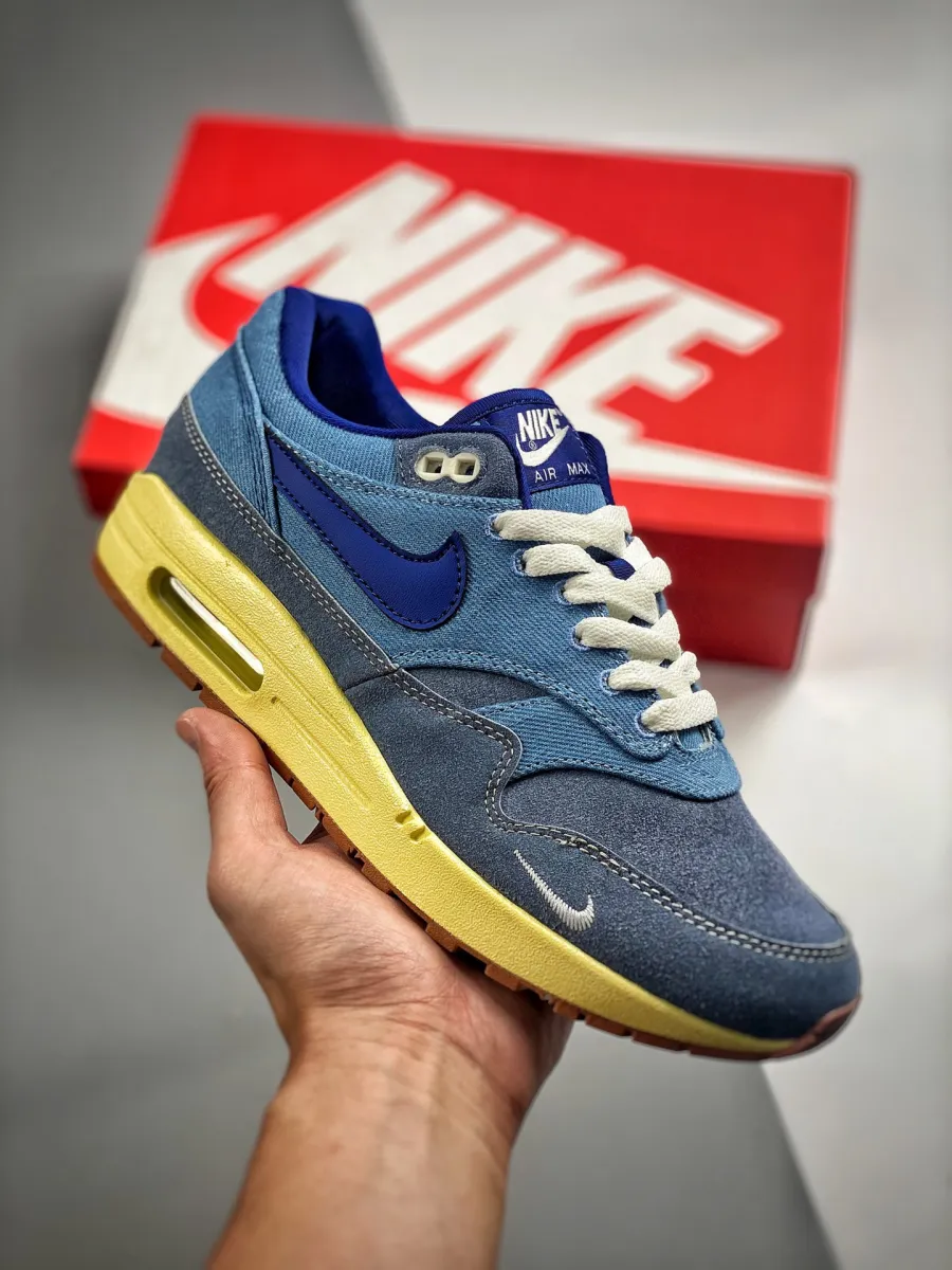 Nike Air Max 1 'Dirty Denim' Mineral Slate/Blue-Lemon Wash - dirty denim air max 1