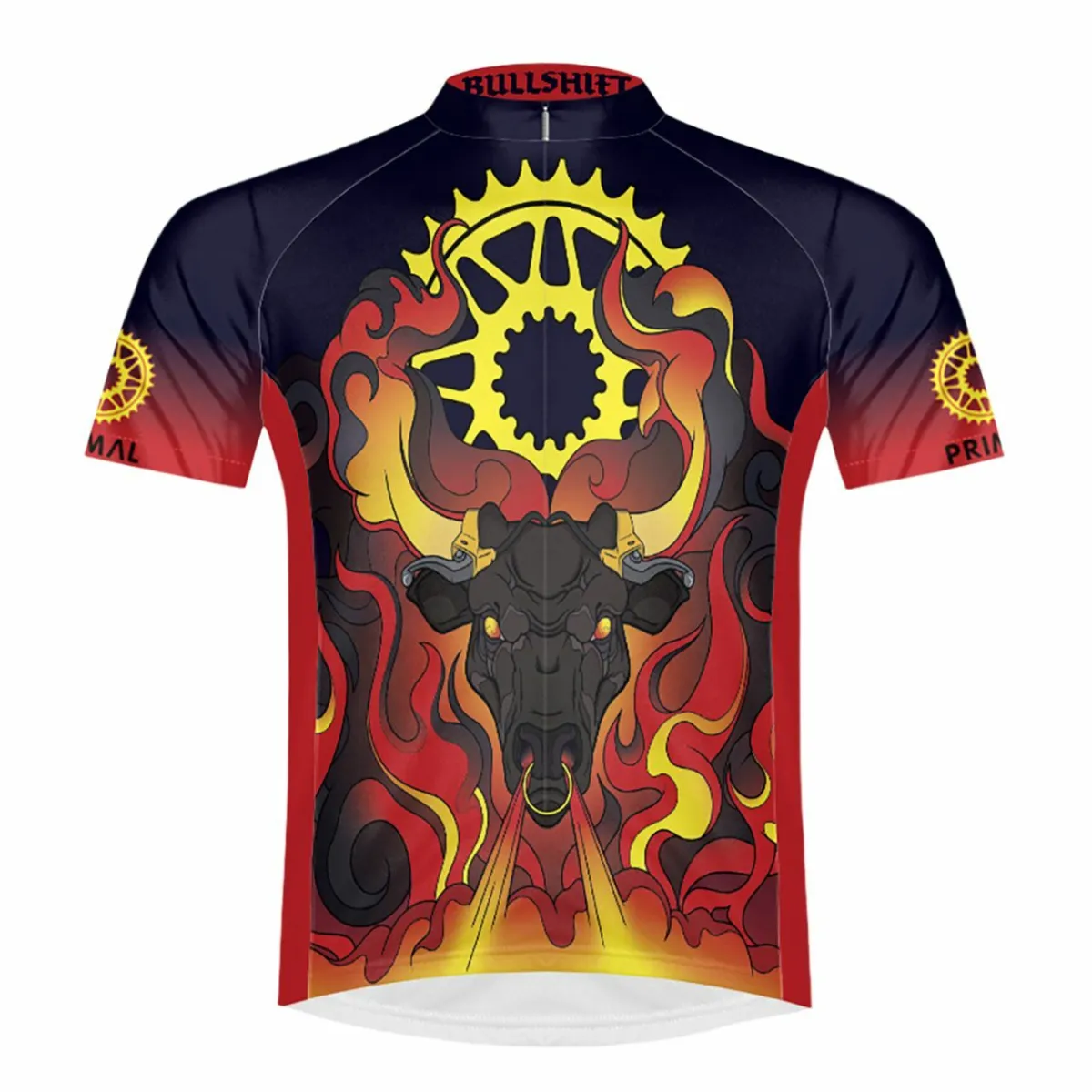 Primal Wear Bull Shift men's Sport Cut Full Zip Short Sleeve Cycling Jersey #Shiftmen