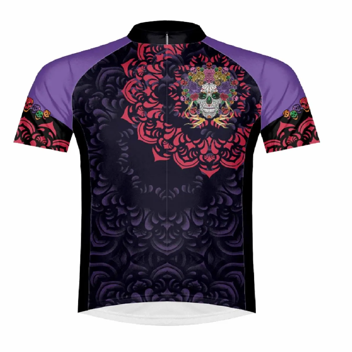 Primal Wear Calavera Men's Sport Cut Full Zip Short Sleeve Cycling Jersey SKLPJ20M-M