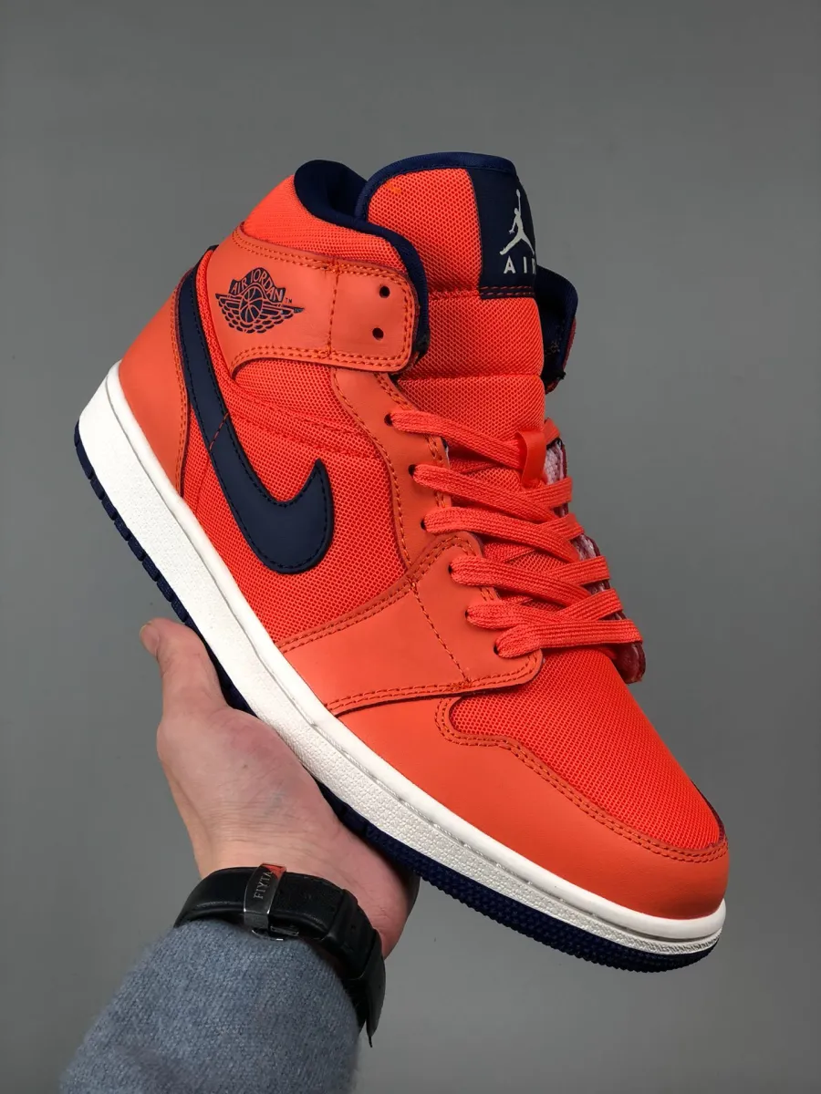 Air Jordan 1 Mid Turf Orange/Blue Void - orange blue jordan 1