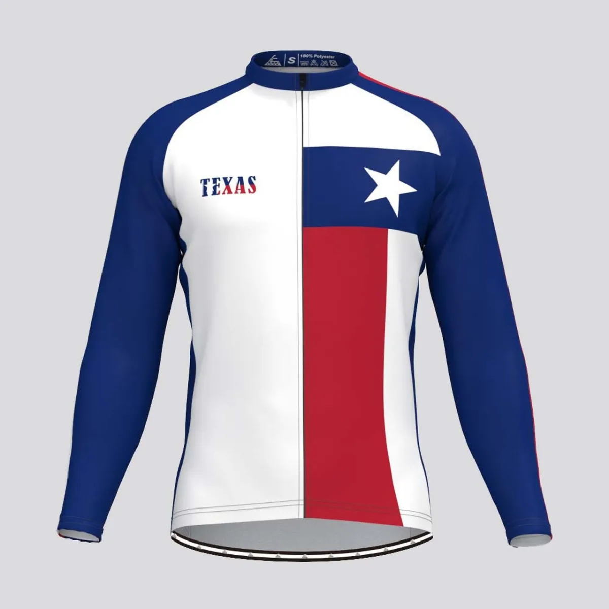 Men's Texas State Flag LS Cycling Jersey For Sale