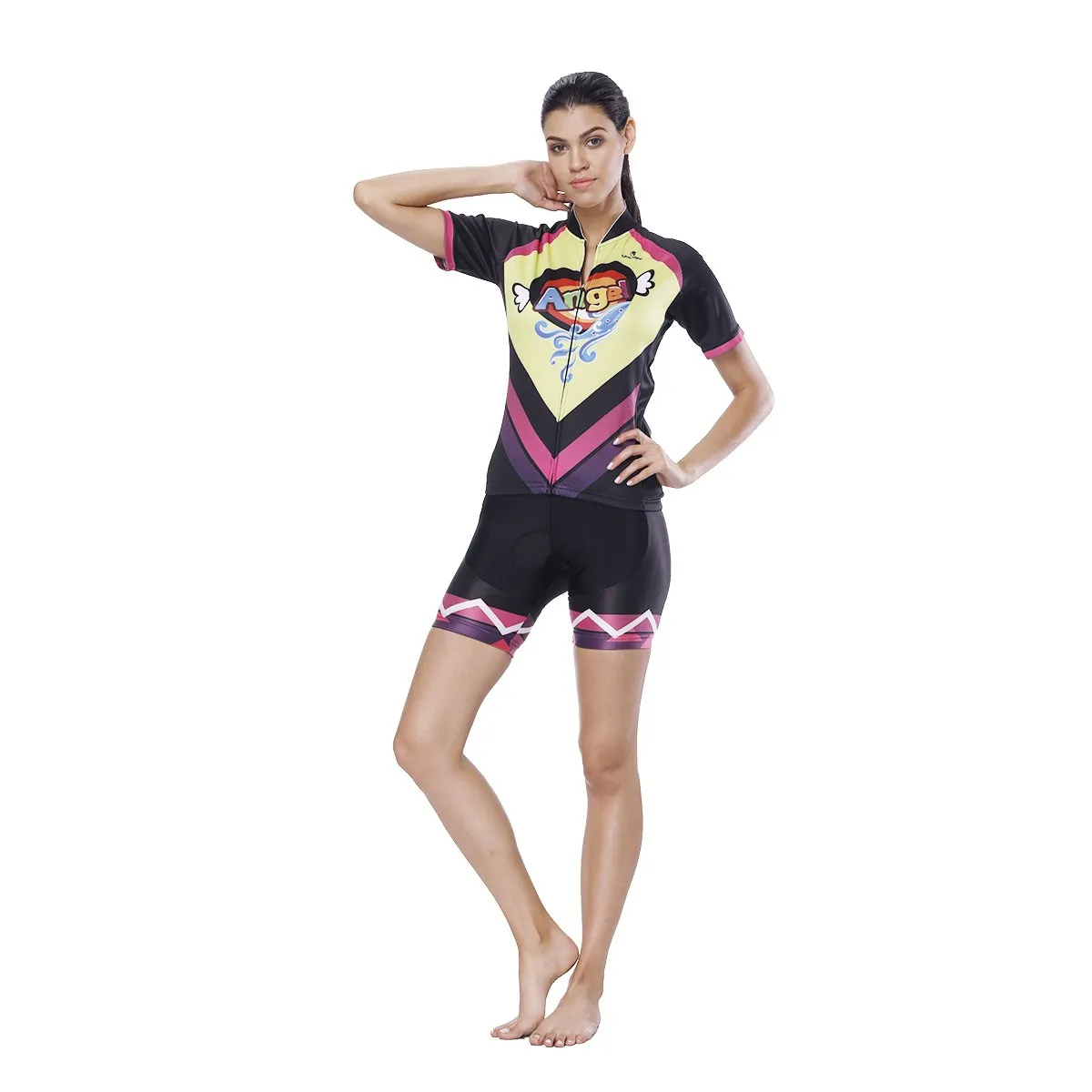 Heart Angel Cat Women's Cycling Short-sleeve Bike Jersey/Kit T-shirt Summer Spring Road Bike Wear Mountain Bike MTB Clothes Sports Apparel Top / Suit NO. 807