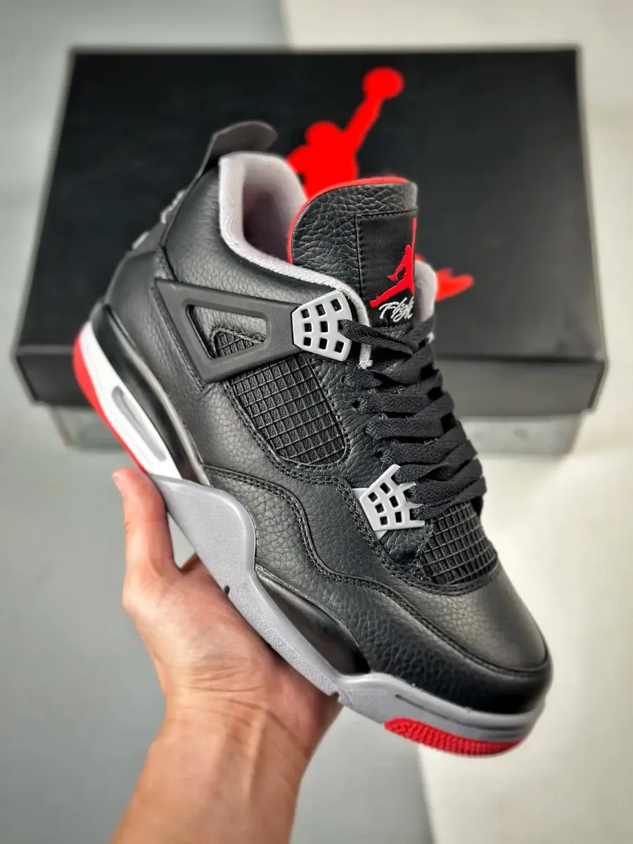 Air Jordan 4 Bred Reimagined Black/Fire Red Reimagined 4