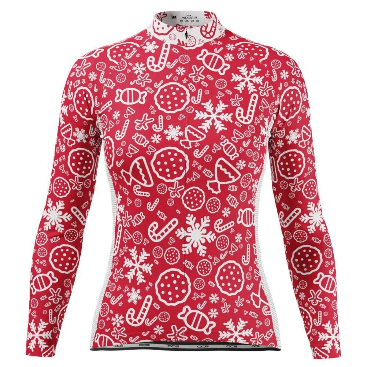 Women's Christmas Candy Long Sleeve Cycling Jersey / Cycling Jersey Long Sleeve Women