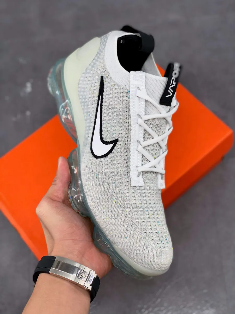 Nike Air VaporMax 2021 White/Black-Metallic Silver - nike air vapormax fly knit