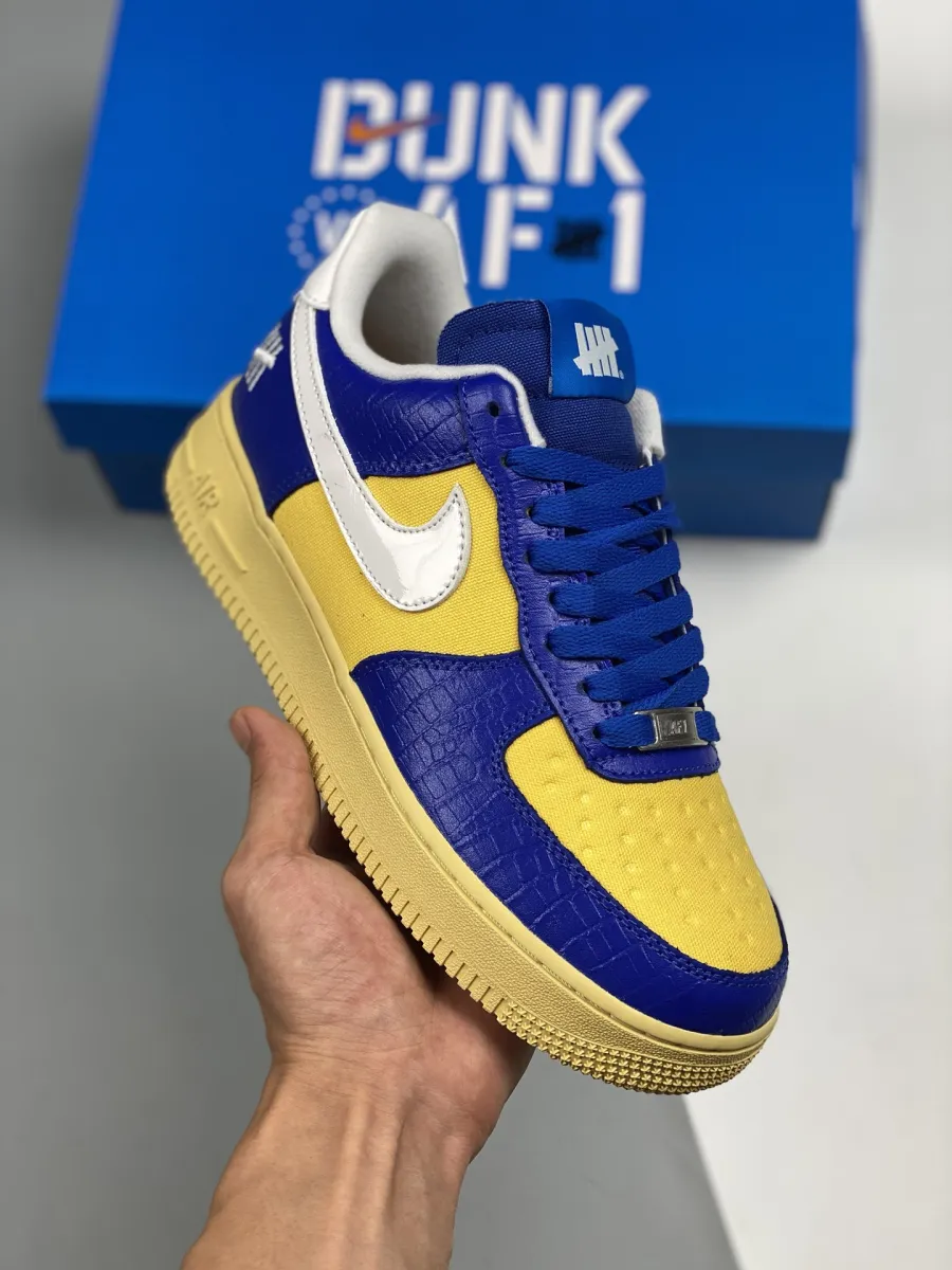 Undefeated x Nike Air Force 1 Low '5 On It' Blue Yellow #dunk low vs air force 1