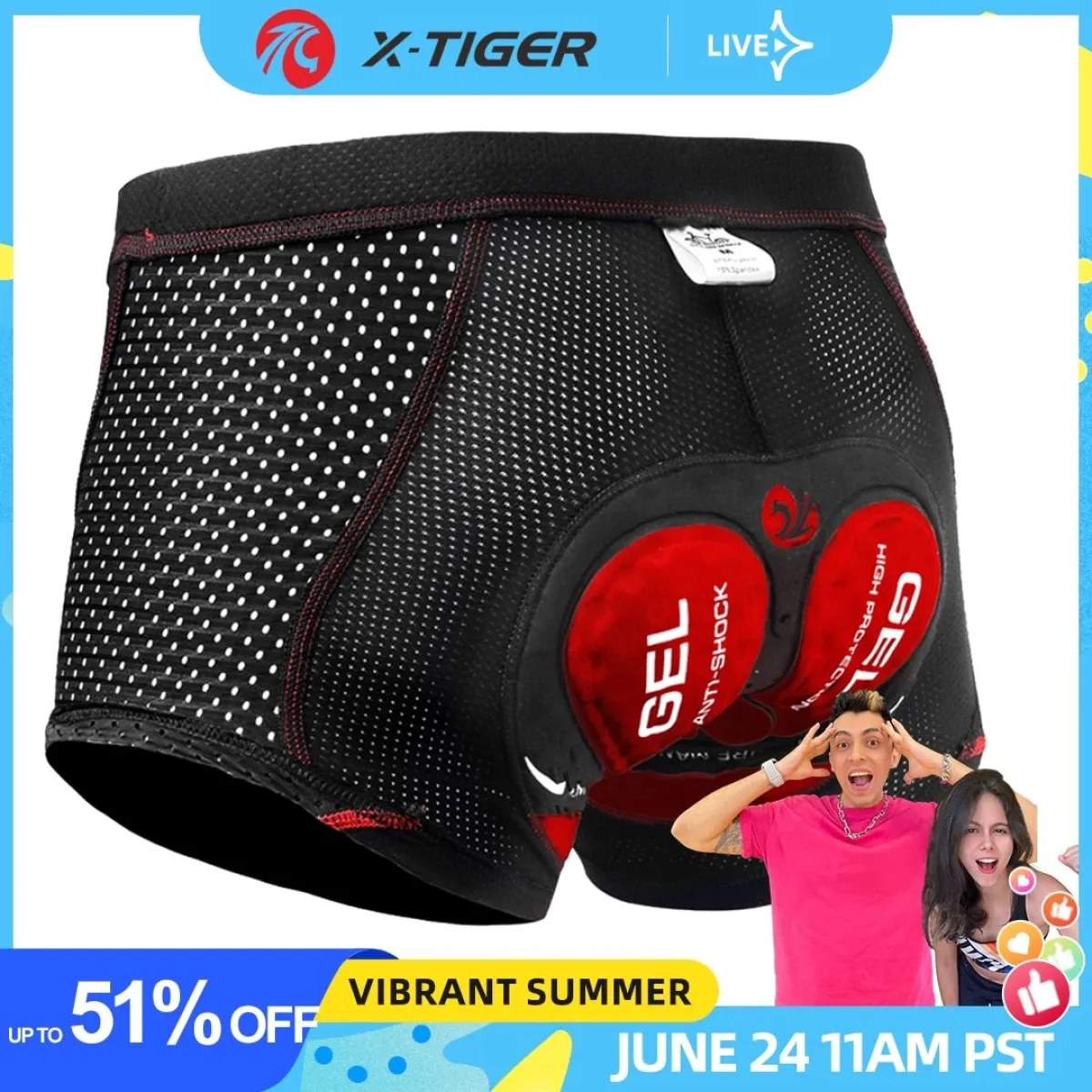 Upgrade Cycling Shorts Mesh Men's Cycling Underwear 5D Gel Pad Shockproof Cycling Underpant MTB Shorts Bike Underwear