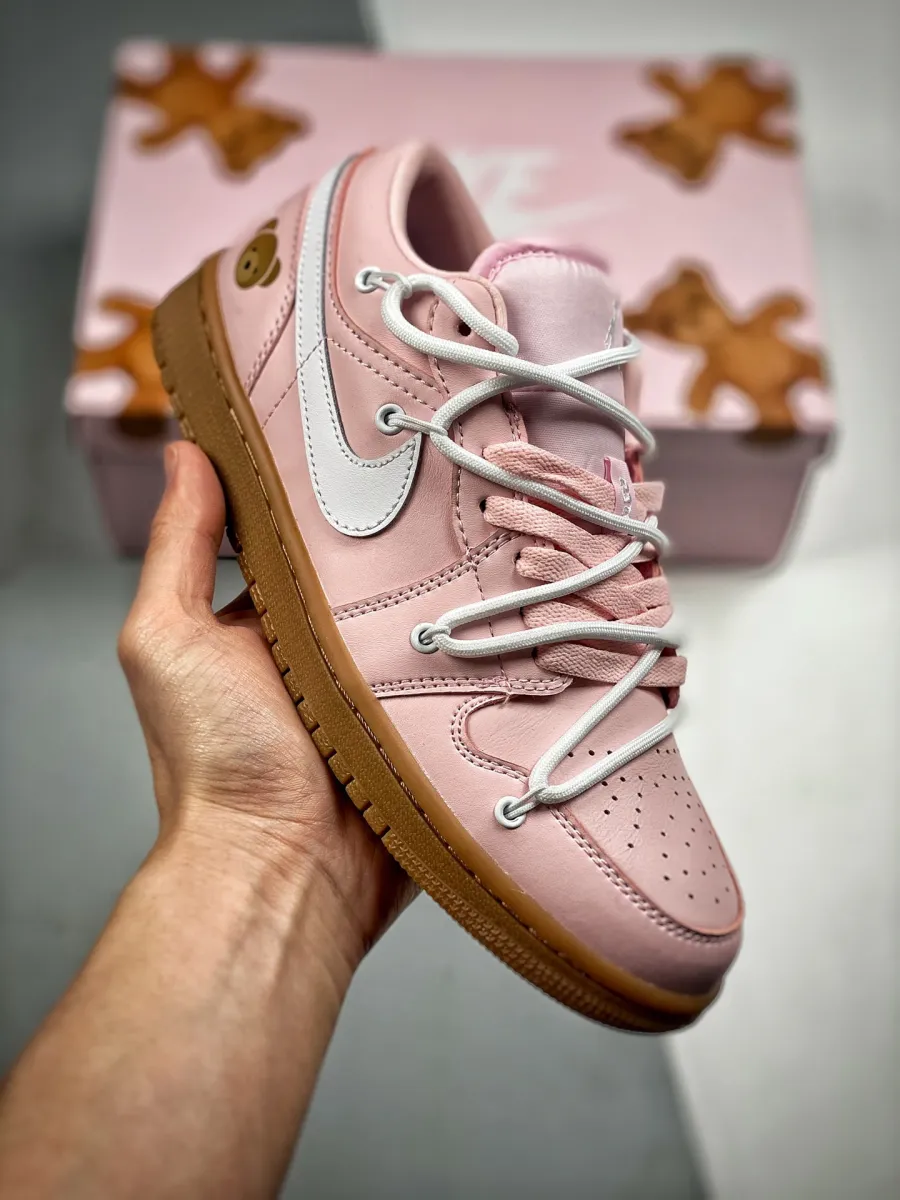Custom Air Jordan 1 Low Arctic Pink/White-Gum Light Brown Brown Low Jordan 1