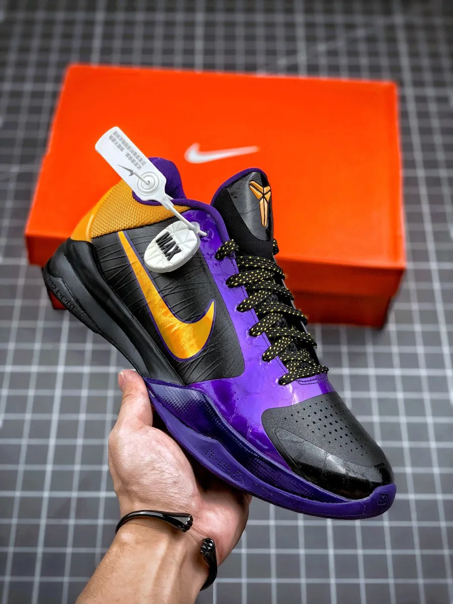 Nike Zoom Zoom Kobe 5 X 'Lakers Away' Black/De Purple Purple And Black Kobes
