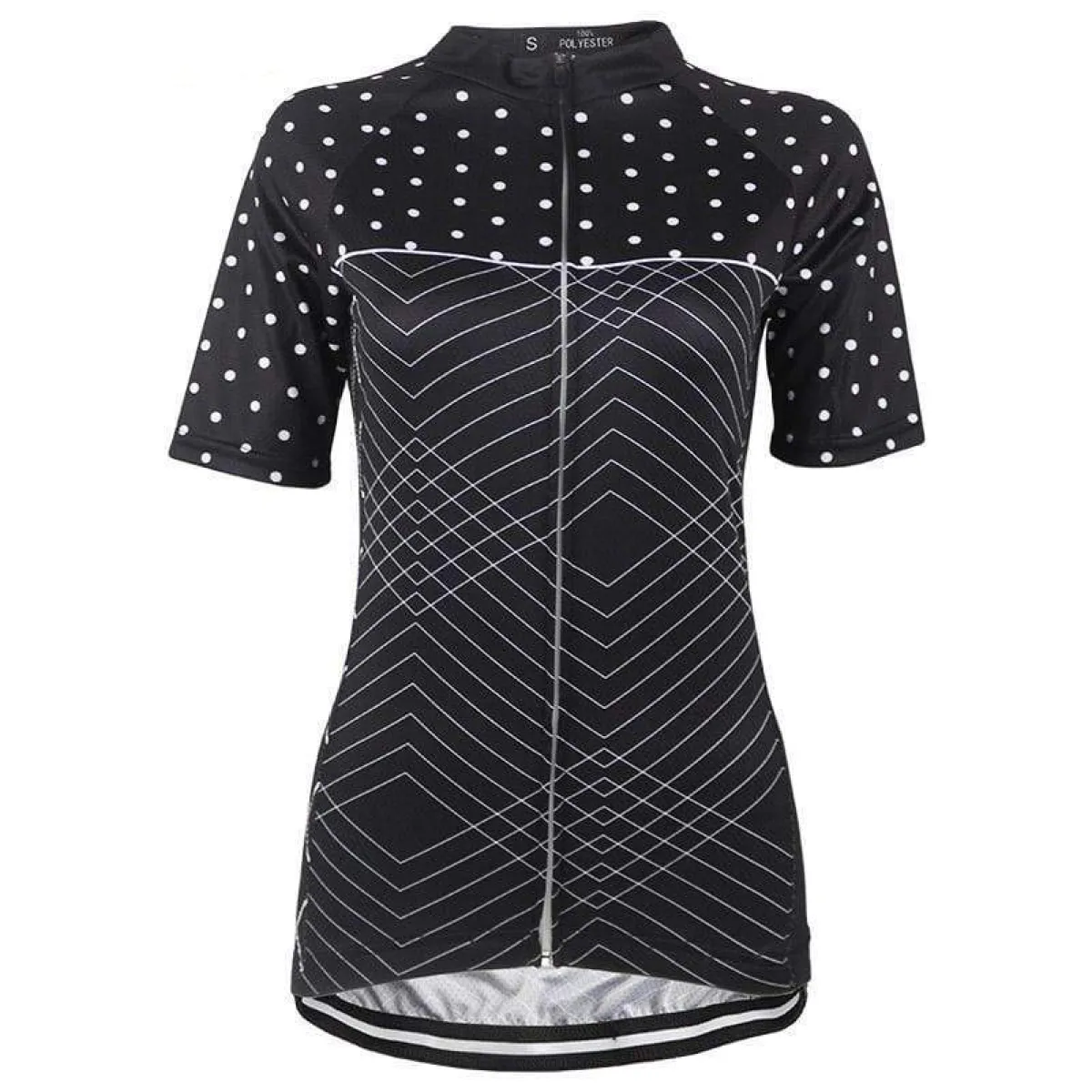Women's Polka Dot Zigzag Cycling Jersey For Sale