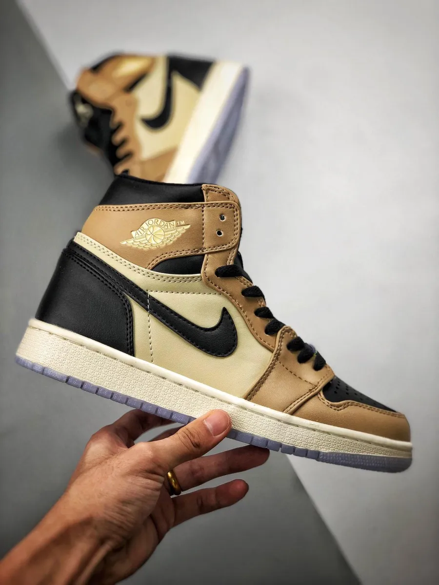 Air Jordan 1 High Premium 'Fossil' Black/Fossil-Pale Ivory / black mushroom jordan 1