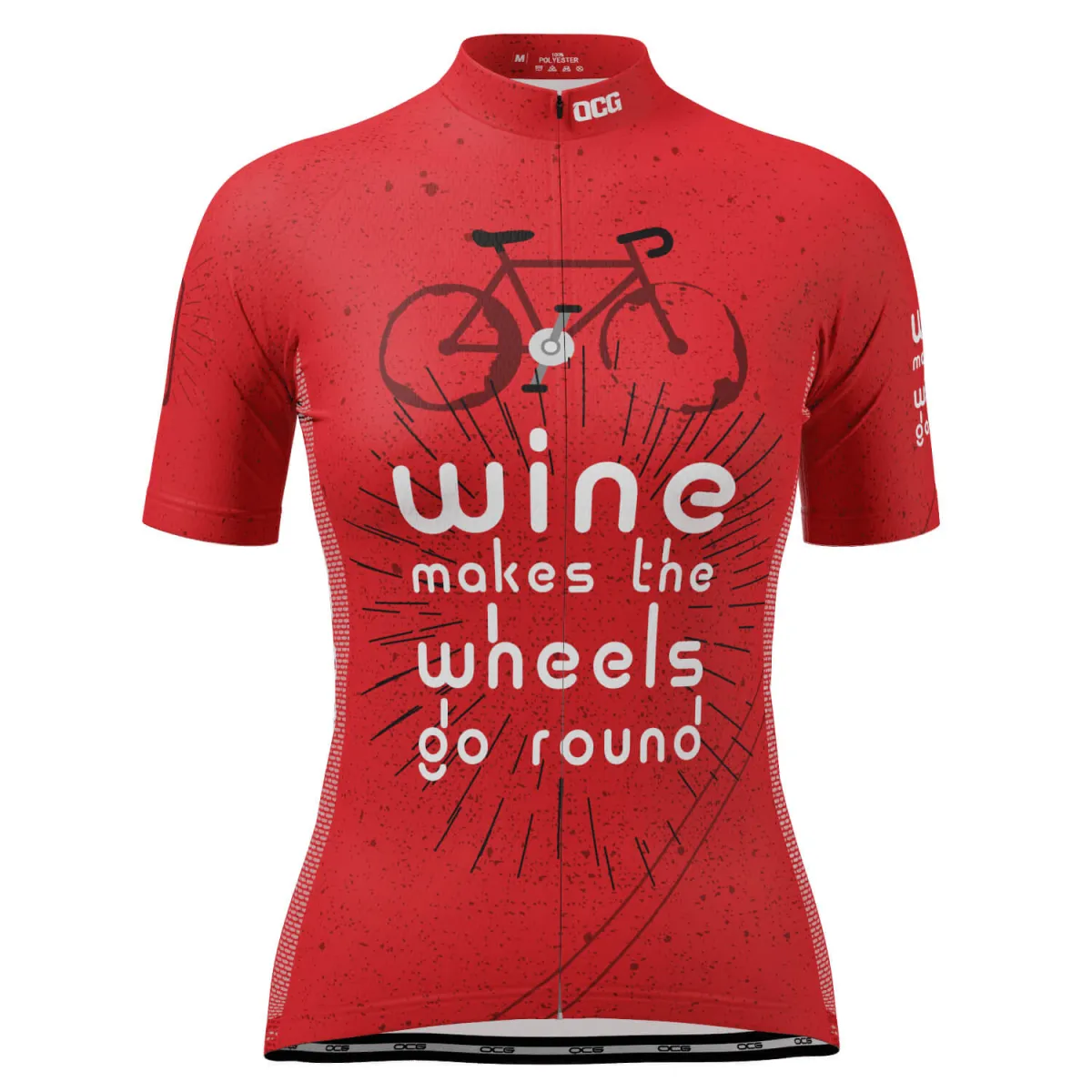 Women's Wine Makes the Wheels Go Round Short Sleeve Cycling Jersey