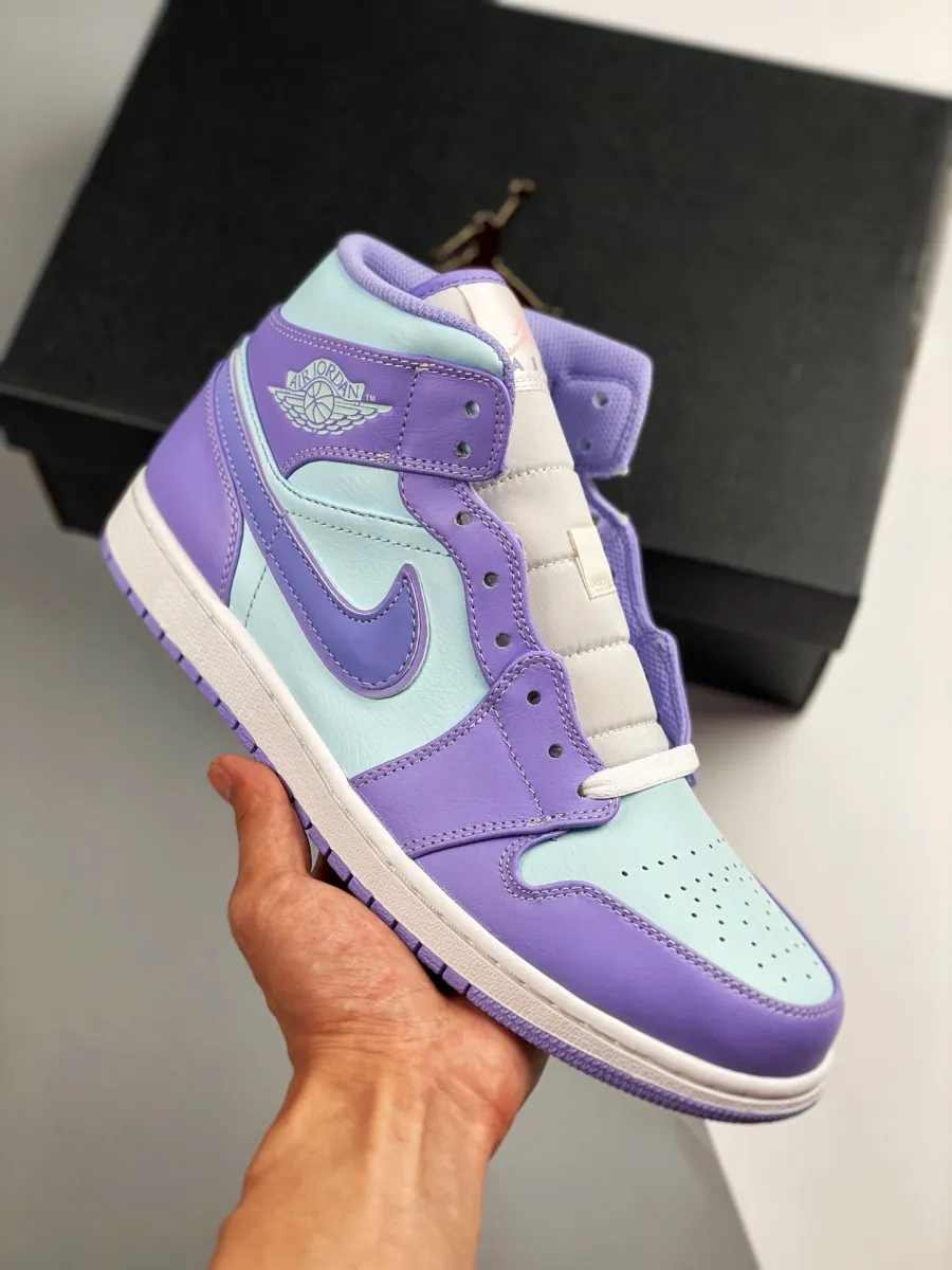 Jordan 1 Mid Purple Aqua Blue 554724-500