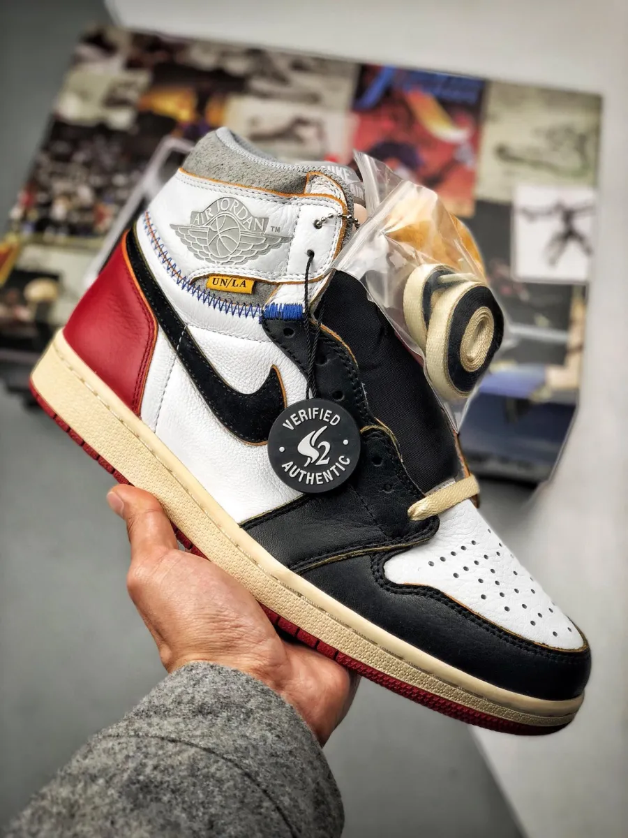 Union x Air Jordan 1 Retro High OG NRG White/Varsity Red-Wolf Grey-Black / jordan 1 union los angeles