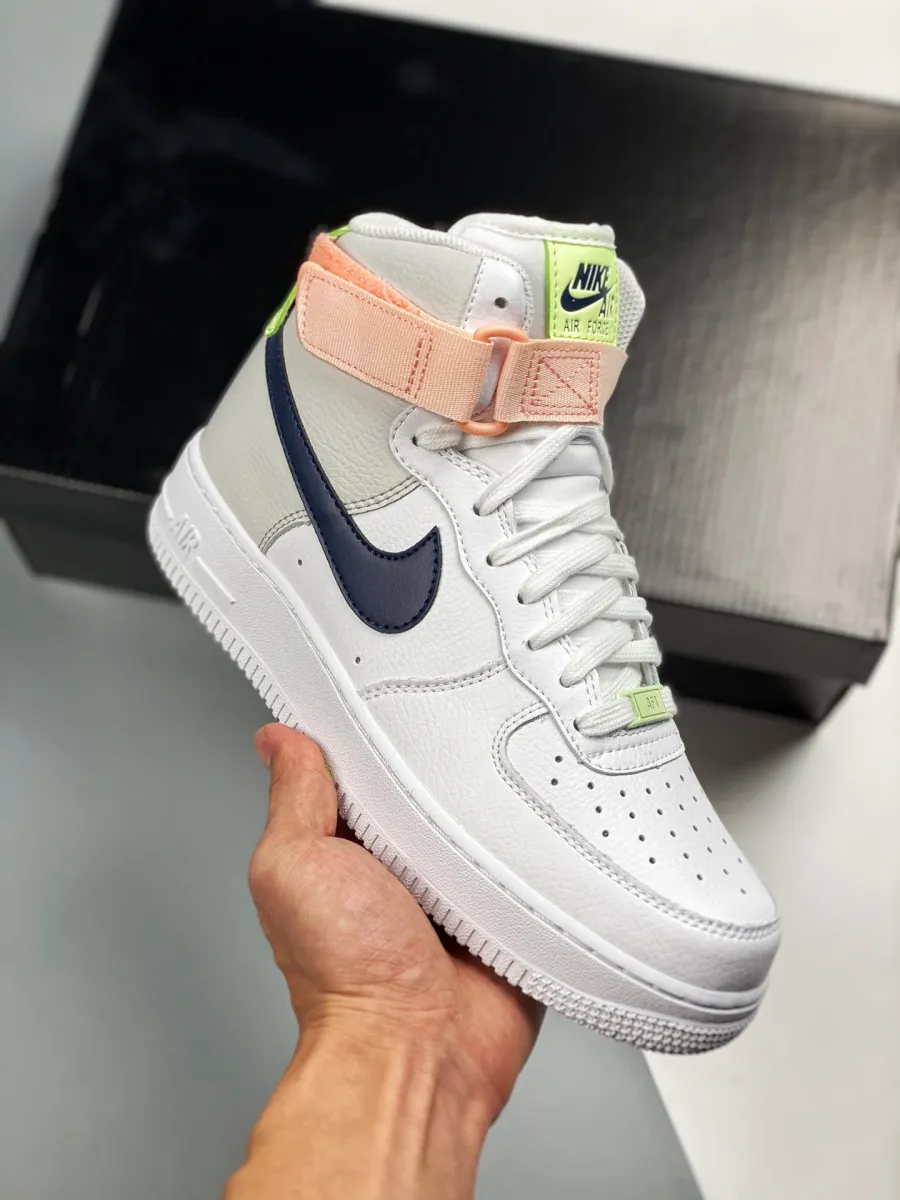 Nike Air Force 1 High White Navy Pink 117 air forces