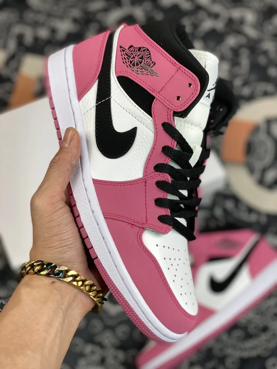Air Jordan 1 Mid Light Mulberry/Light Bone/White/Black / purple pink jordans