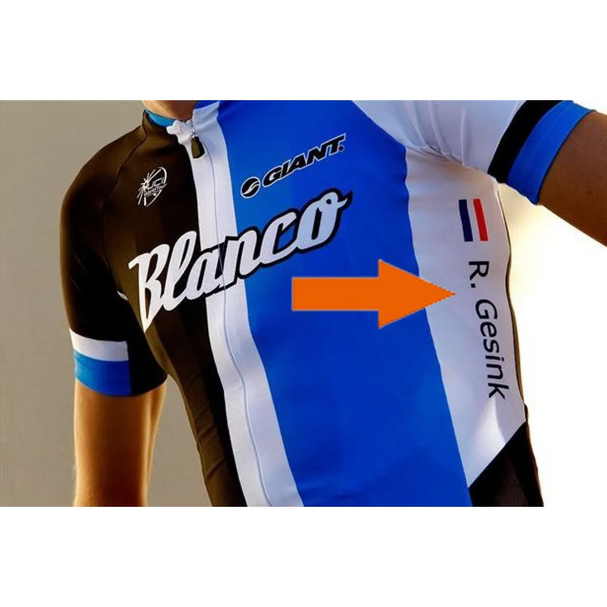 CUSTOM BLANCO CYCLING JERSEY WITH YOUR NAME AND NATIONAL FLAG