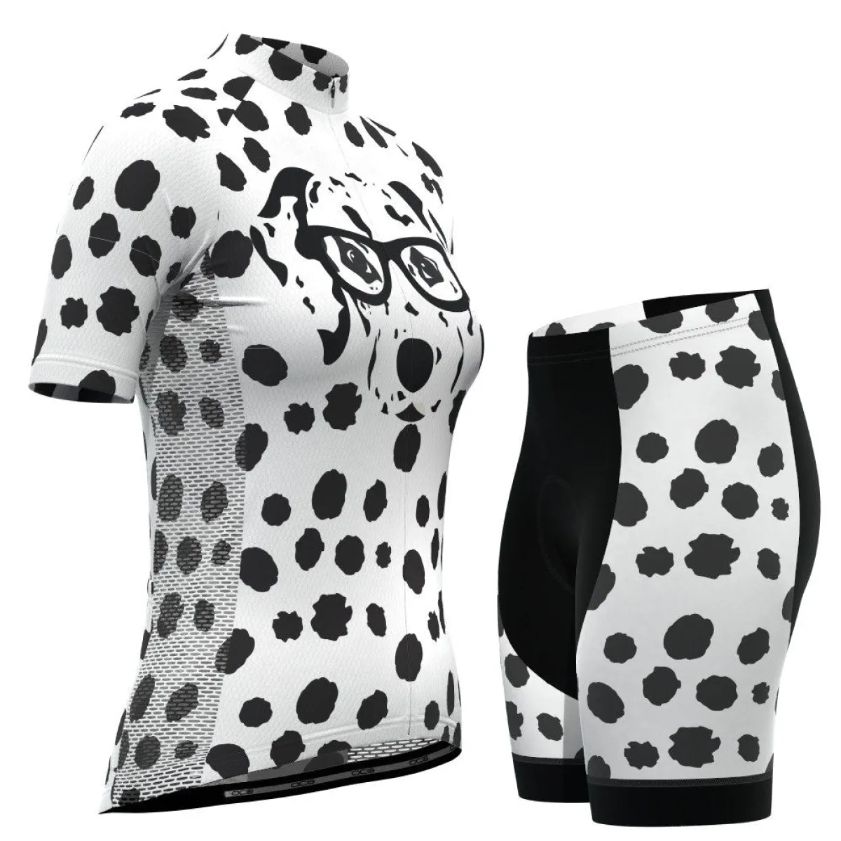 Women's Dalmatian Dog Short Sleeve Cycling Kit To Buy