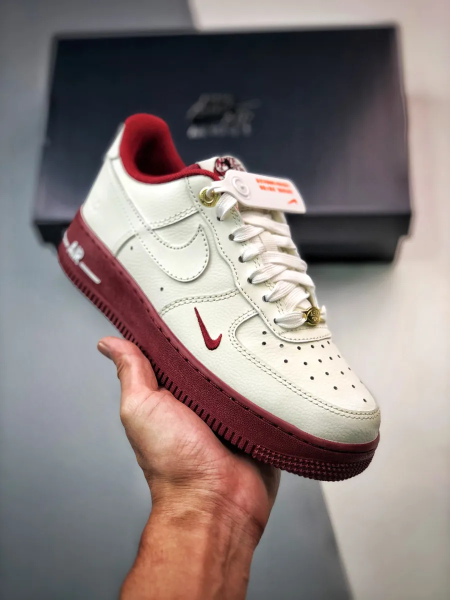 Nike Air Force 1 Low Sail/Team Red-Metallic Gold-Black white and burgundy air force 1
