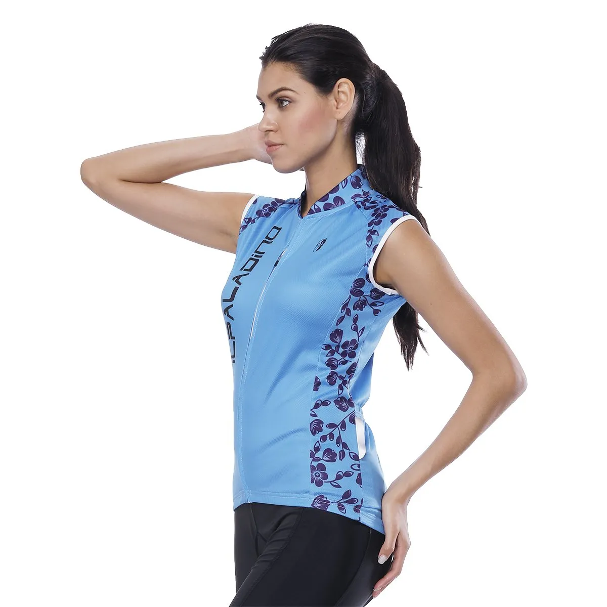 Blue Flower Branch Women's Cycling Sleeveless Bike Jersey T-shirt Summer Spring Road Bike Wear Mountain Bike MTB Clothes Sports Apparel Top NO. 804
