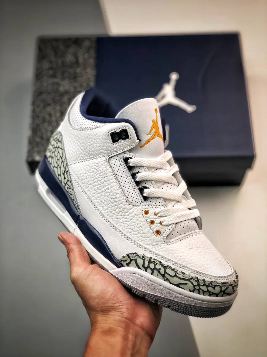Air Jordan 3 'Wizards' White/True Blue/Metallic Copper/Cement Grey retro 3 wizards