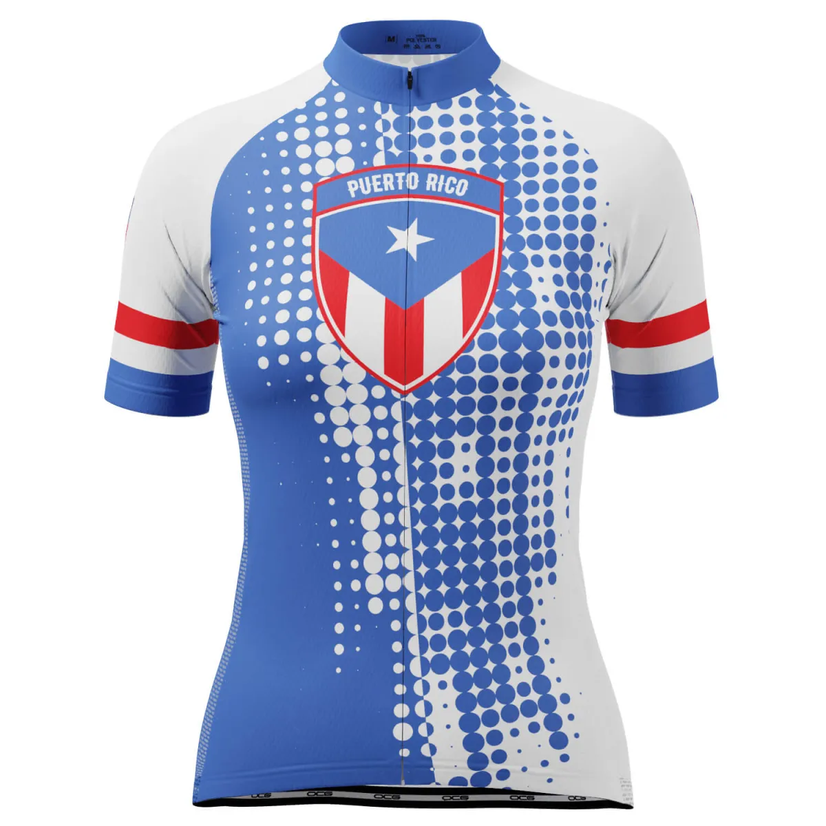 Women's Puerto Rico Flag Short Sleeve Cycling Jersey Puerto Rico Cycling Jersey