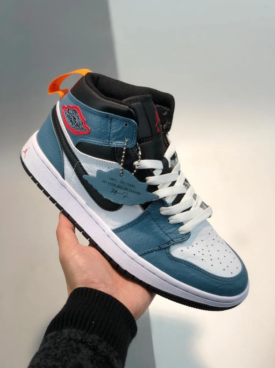 Air Jordan 1 Mid Facetasm – Fearless White/Teal/Black/Red AJ1 / fearless blue the great