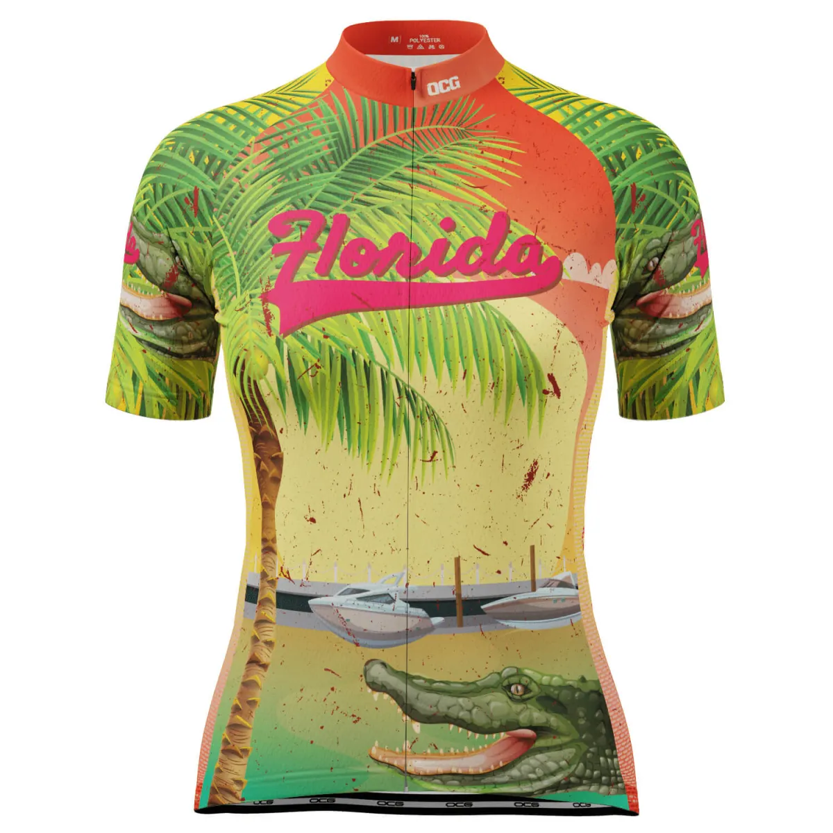 Women's Florida US State Short Sleeve Cycling Jersey #Biking Shirts Women's